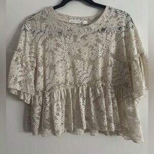 Altar'd State Cream Lace Blouse